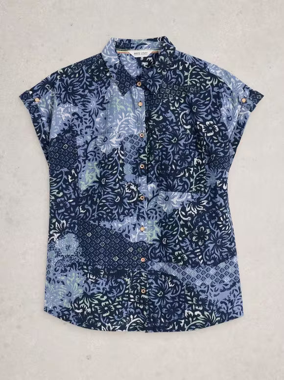 Ellie Organic Cotton Shirt by White Stuff in Blue Multi