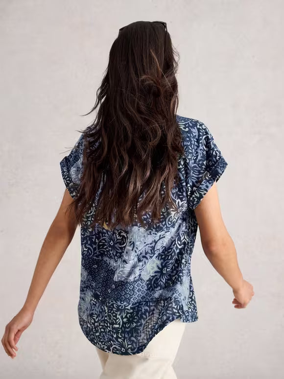 Ellie Organic Cotton Shirt by White Stuff in Blue Multi