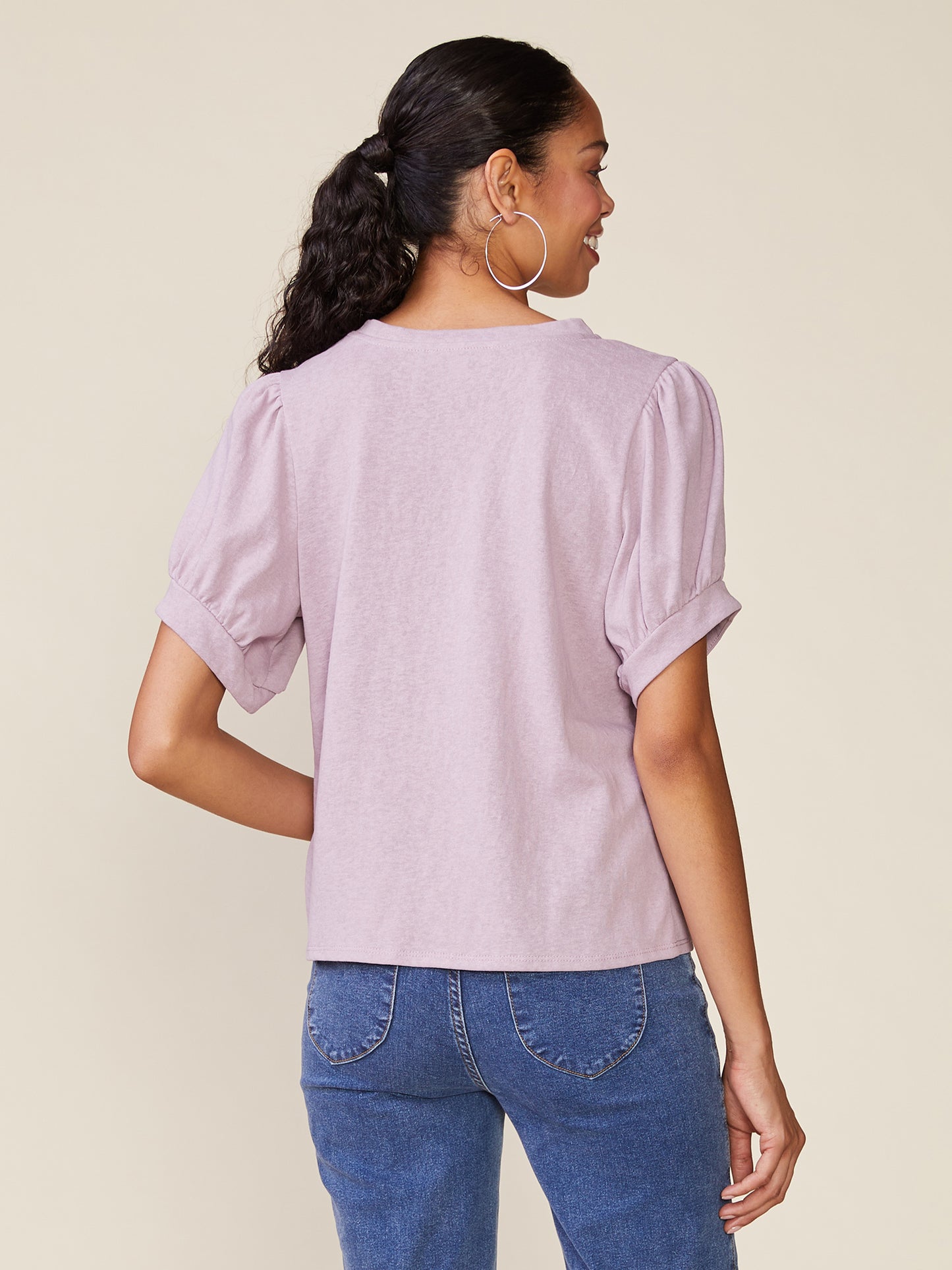 Dusty Flutter Sleeve Tee by ANTHEM the label in Dusty Orchid
