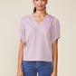 Dusty Flutter Sleeve Tee by ANTHEM the label in Dusty Orchid
