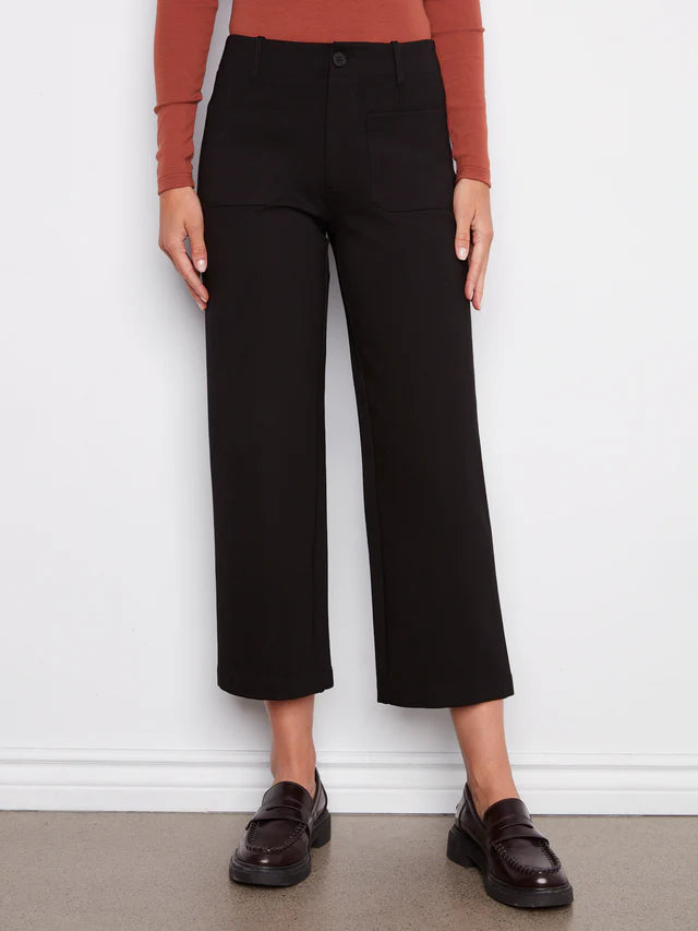 Wide Leg PDR Pants with Pockets by Charlie B in Black