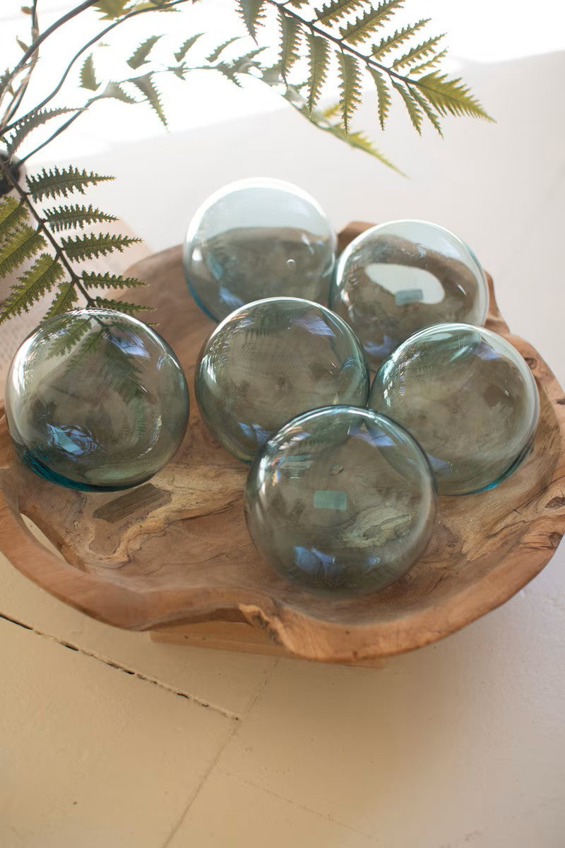 Recycled glass ball - clear by Kalalou