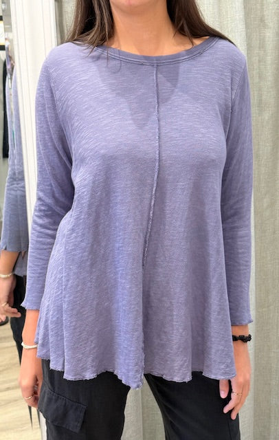 Shorter Hi-Lo Tee by Gerties in Blue Iris