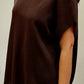 Theo Asymetric Knit Poncho by Suzy D London in Chocolate