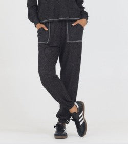 Jogger with Topstitch by Astrologie in Black Onyx