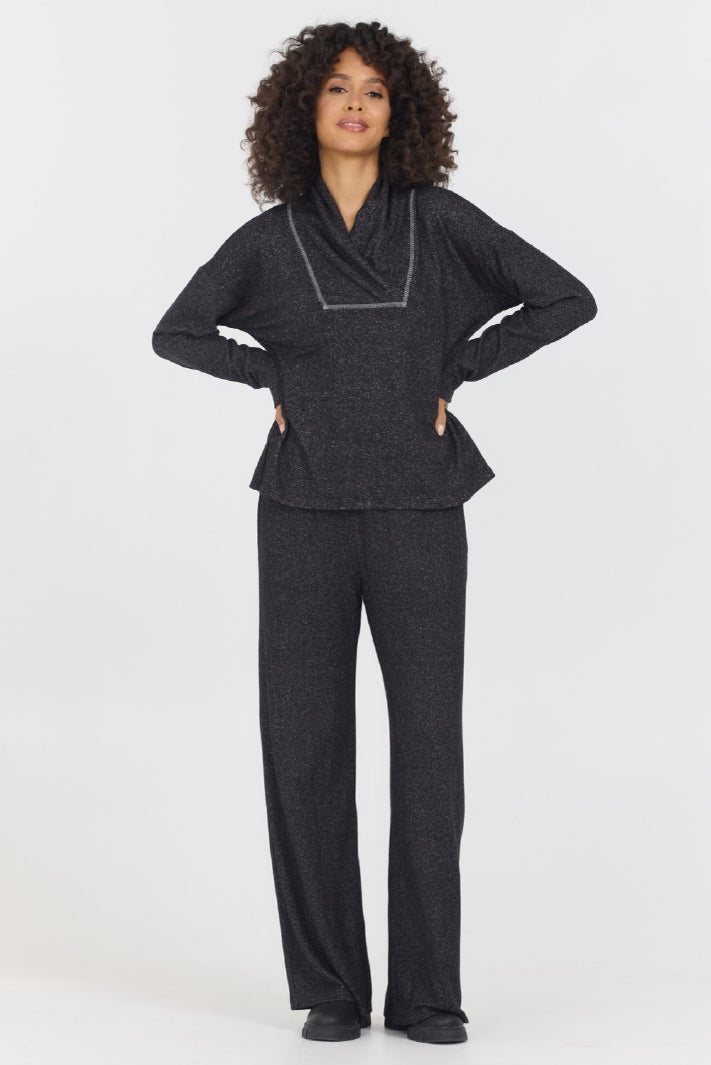 Drape Neck Top by Astrologie in Black Onyx