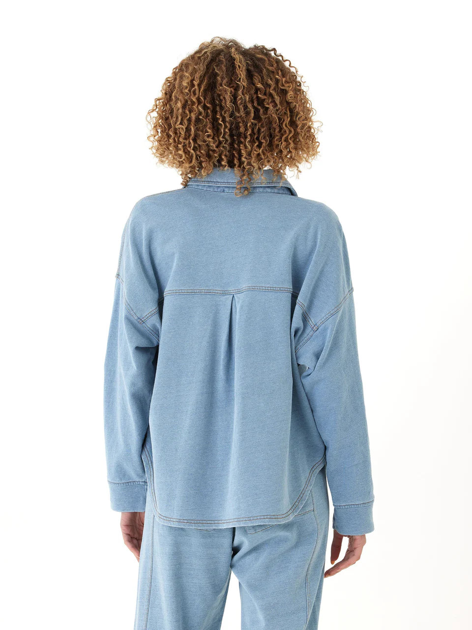 Blaire Button Down Top by Threads 4 Thought in Light Wash