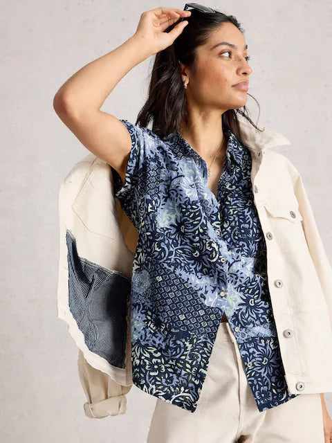 Ellie Organic Cotton Shirt by White Stuff in Blue Multi