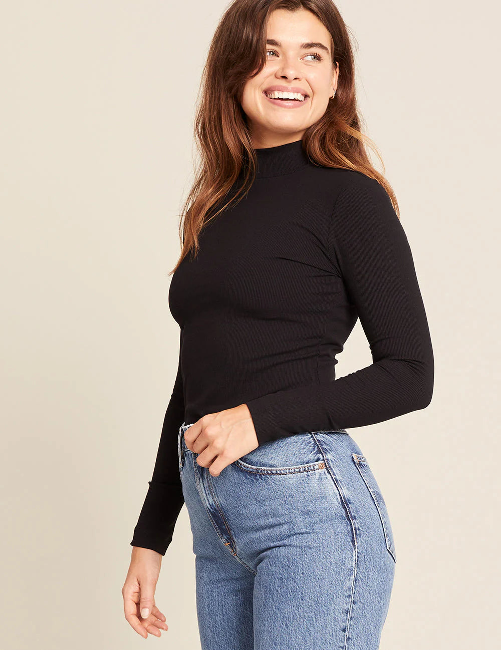 Ribbed Turtleneck by Boody in Black