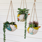 Set of 3 Ceramic Hanging Bird Planters by Kalalou